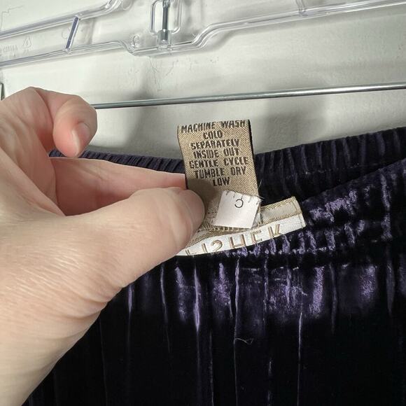 Eileen Fisher Skirt Womens Small Purple Velvet Maxi Silk Blend Elastic Waist - Picture 5 of 11